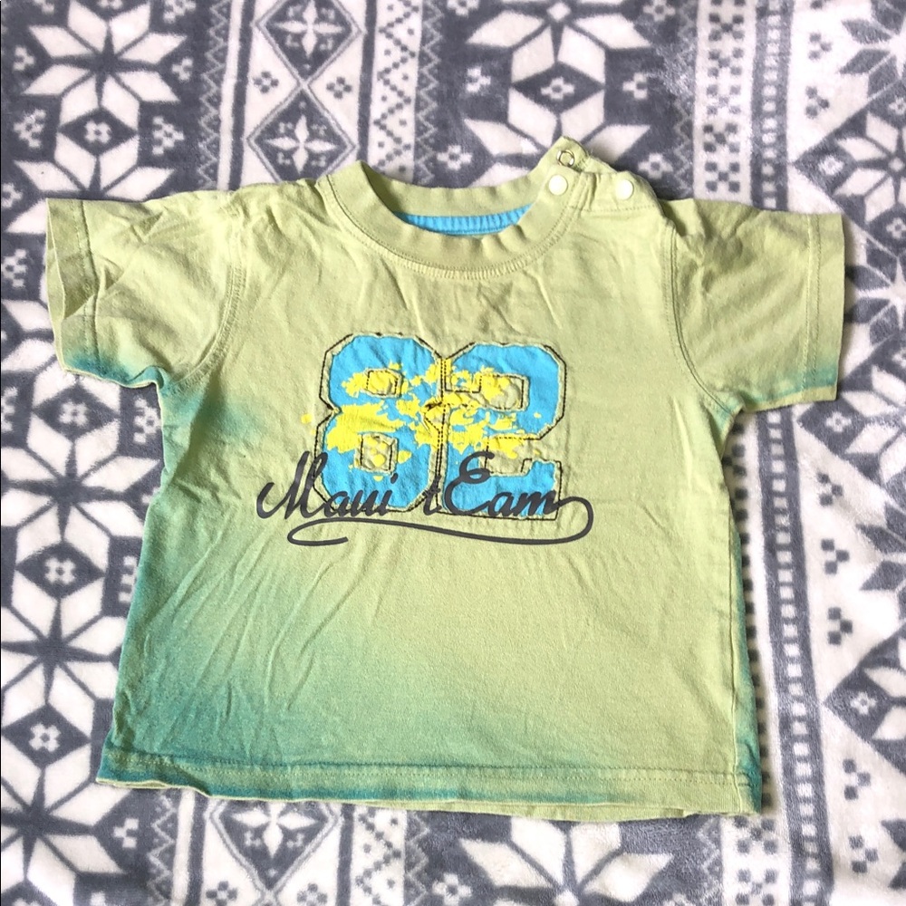 Green Ombre Kids Short Sleeve Tee with 82 Graphic